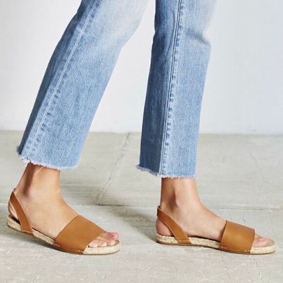 Soludos Brown Leather Slingback Espadrilles Size 7 - Picture 4 of 9